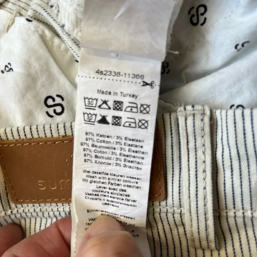 Women’s Summum pinstripe cotton cuffed coastal trousers. Size 32( XS/2 USA) - Picture 7 of 16